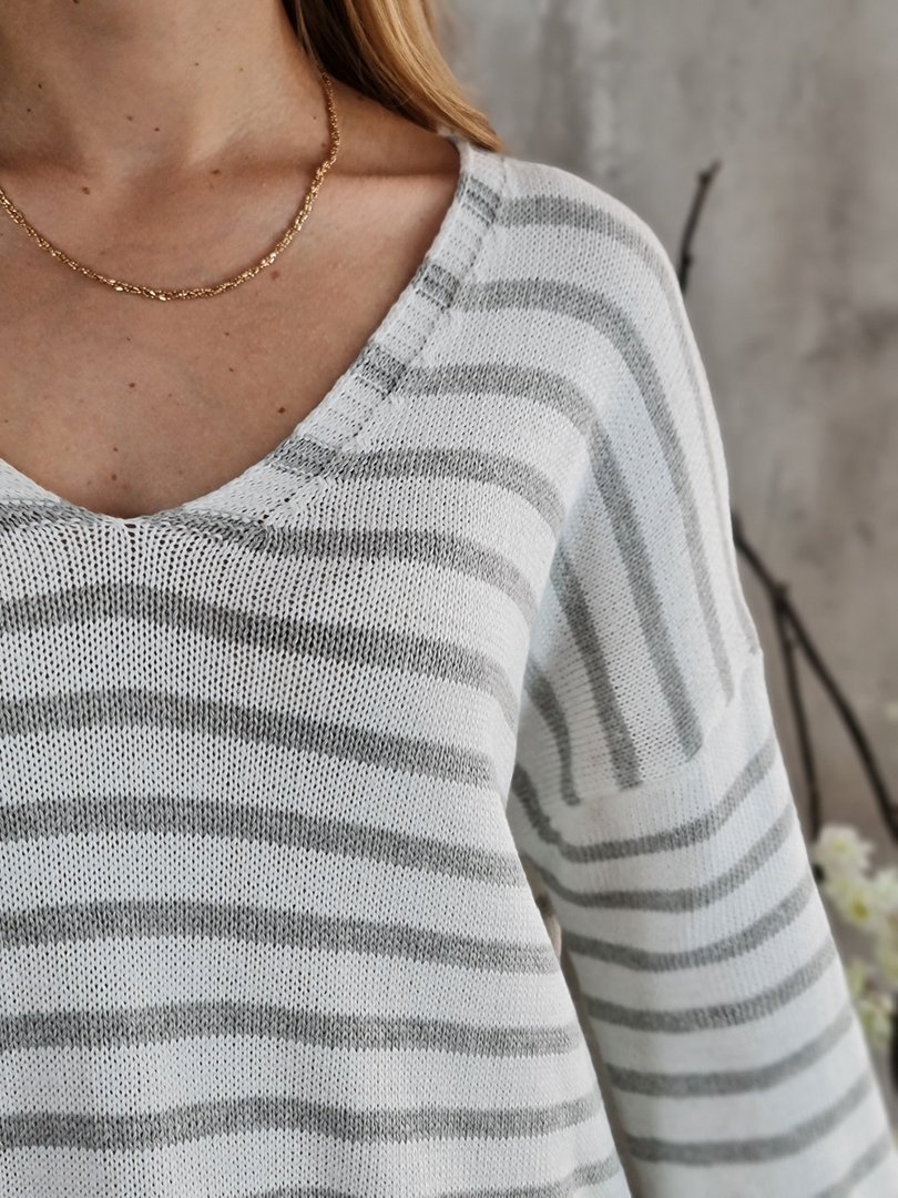 Джемпер Please в серую полоску белый, фотография №5