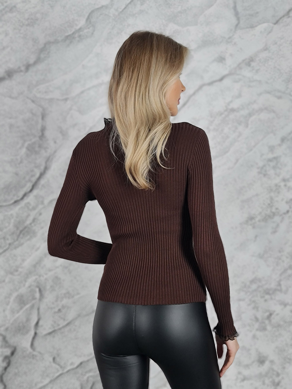 Водолазка в рубчик ELSA.M шоколад, фотография №3