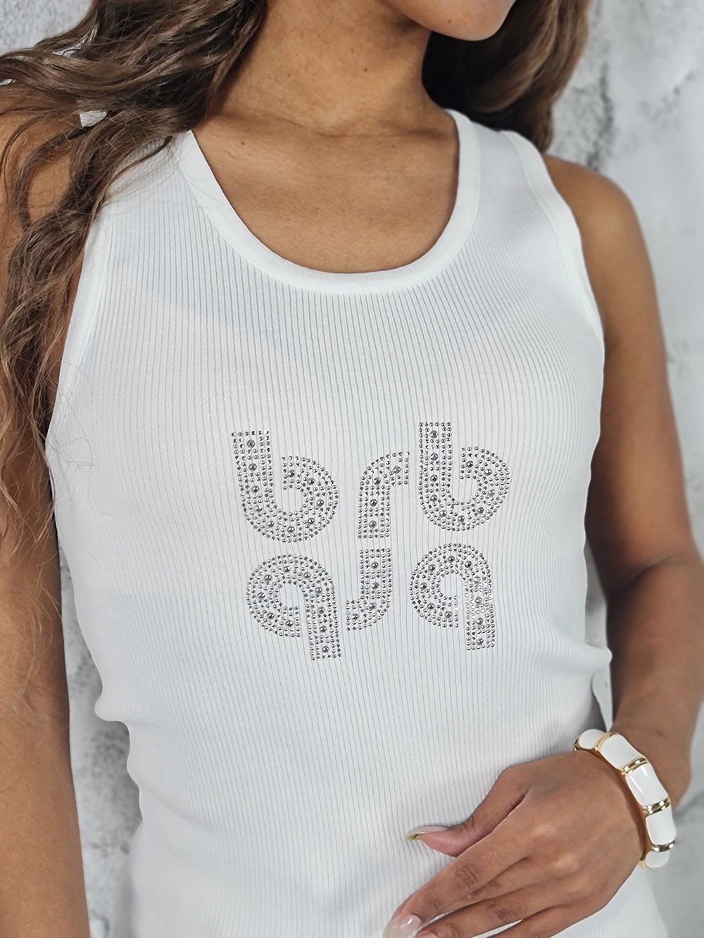 Топ Barbara Alvisi с надписью на груди белый, фотография №3