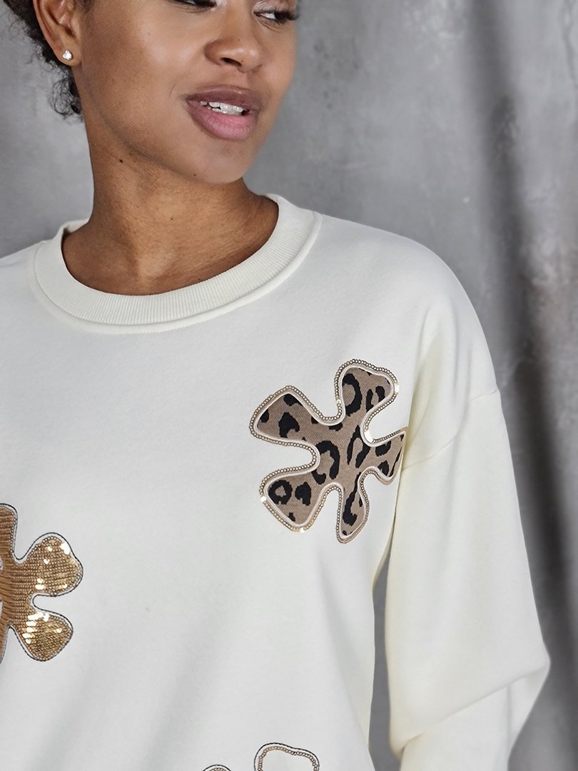 Джемпер Y Two с принтом "цветы" молочный, фотография №2