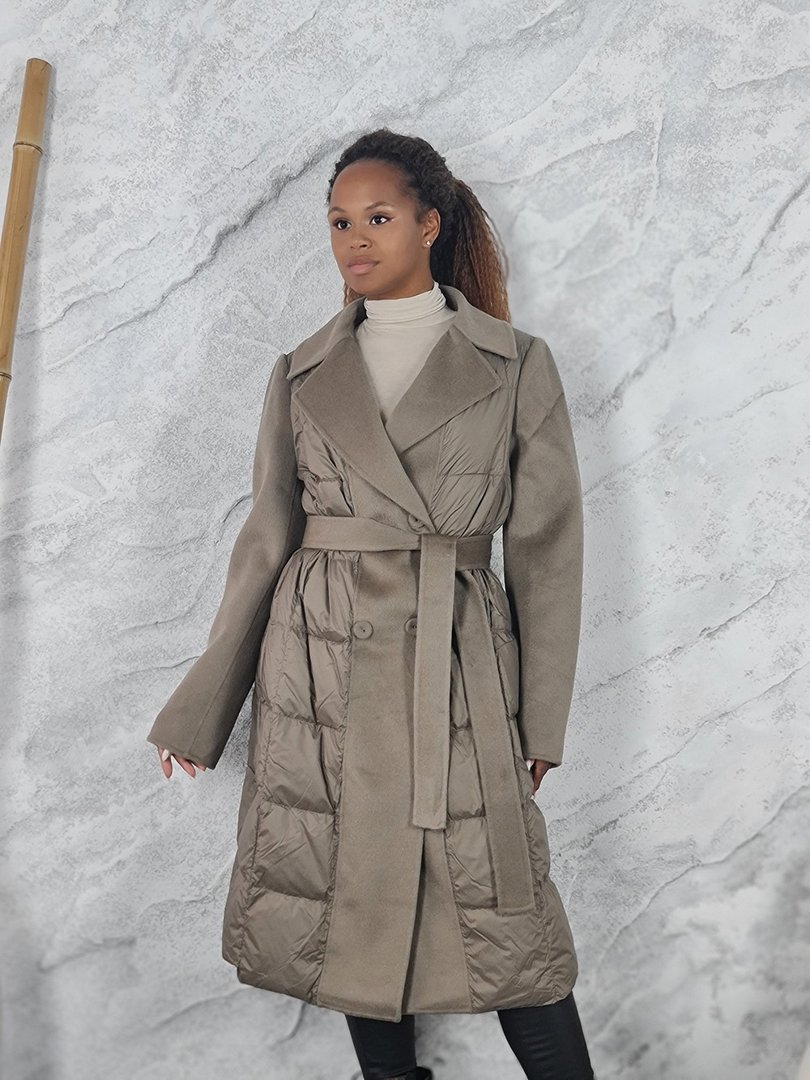 Пальто Lara комбинированное мокко, фотография №2