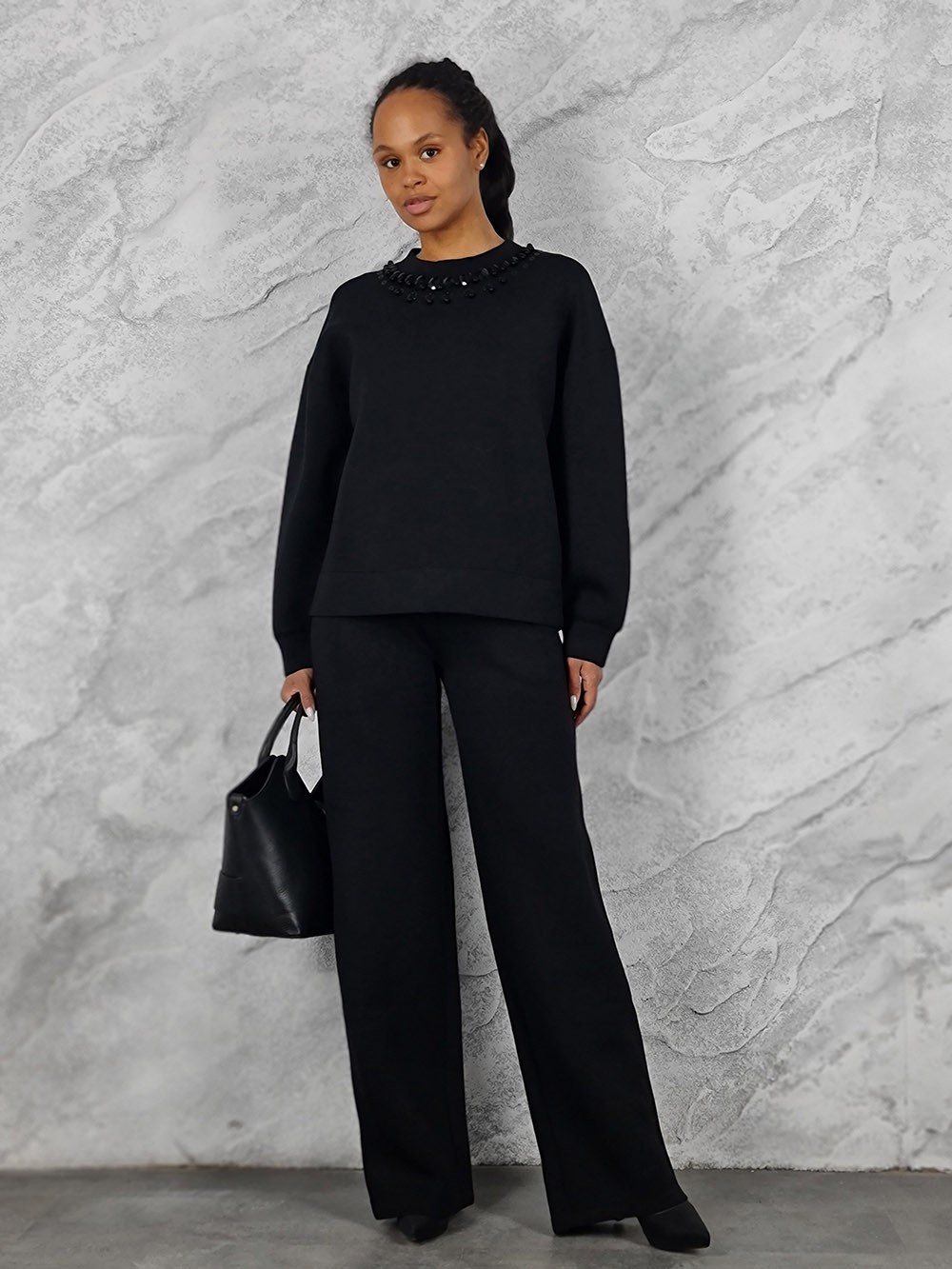 Костюм Rosa Shock с декором на вороте черный, фотография №1