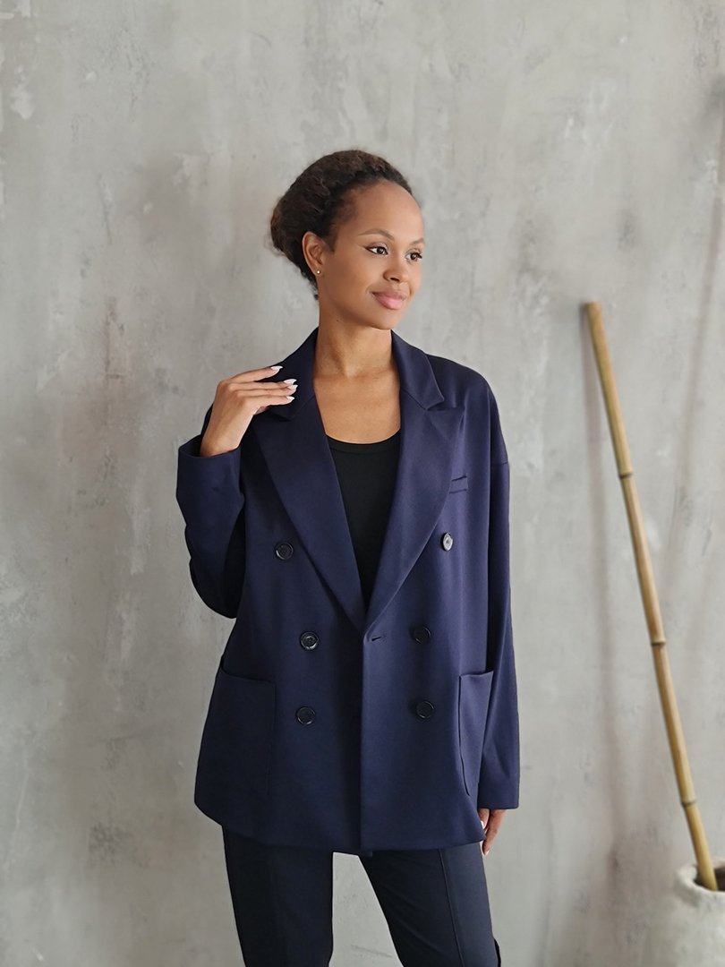 Пиджак Imperial с двумя карманами, 6 пуговиц темно-синий, фотография №3