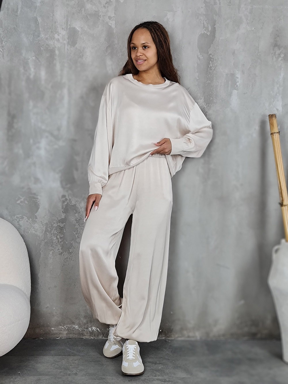 Костюм JNJ counture джемпер + брюки кремовый, фотография №1