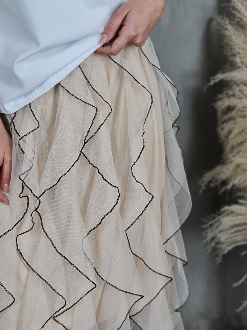 Юбка MIHO'S с рюшами бежевая, фотография №3