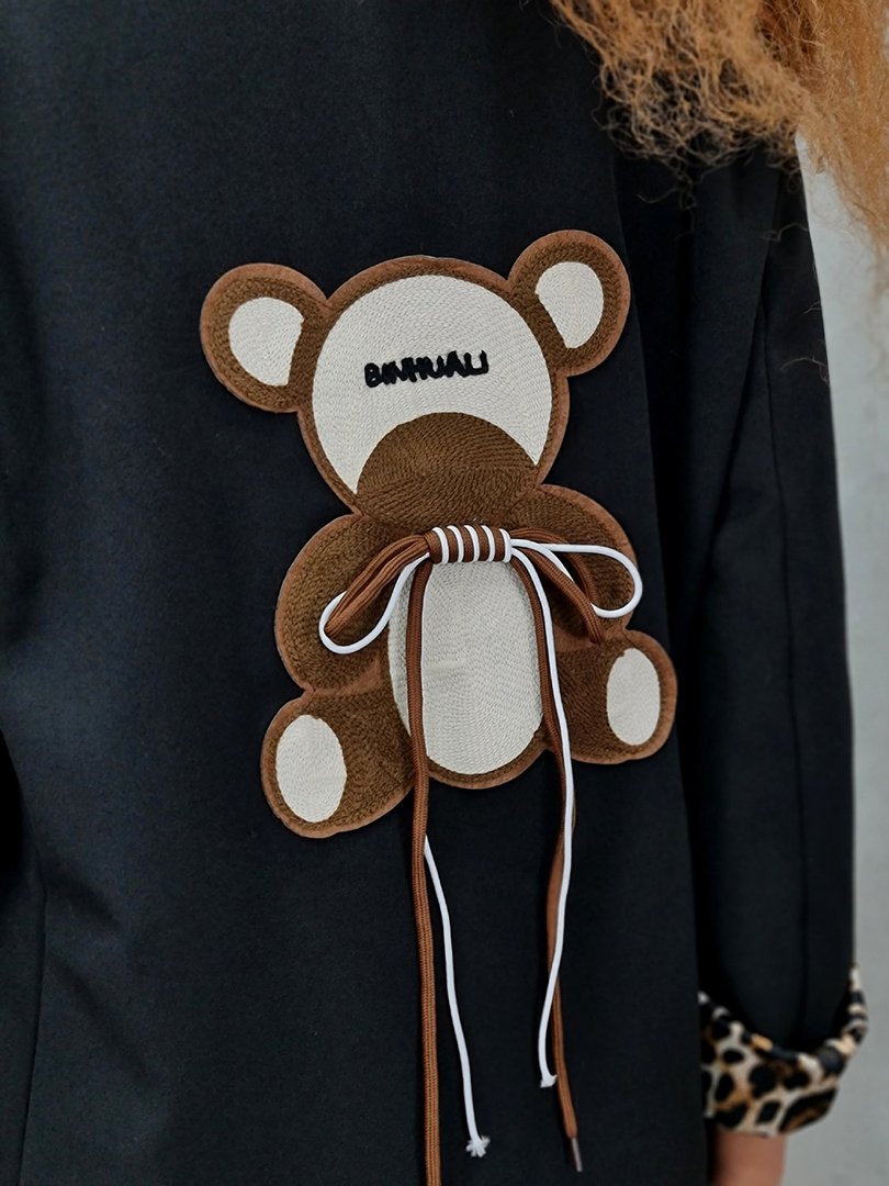 Пиджак POSSE с леопардовой подкладкой черный, фотография №3