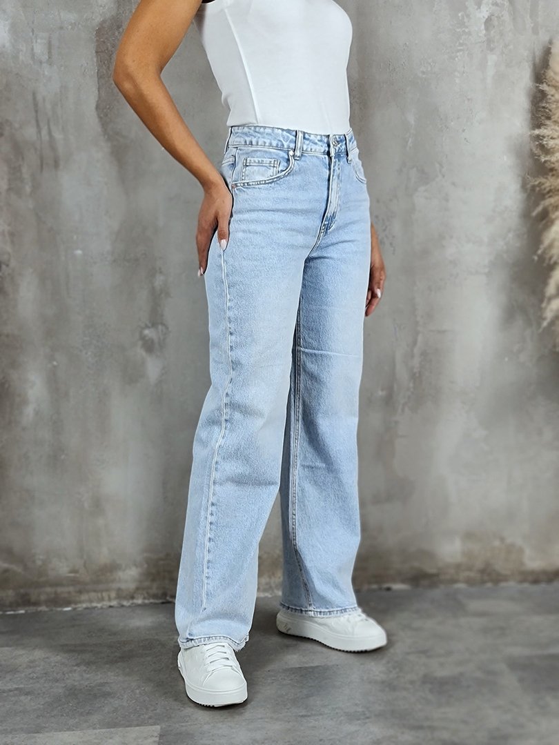 Джинсы Joleen прямые голубые с затертостями, фотография №1