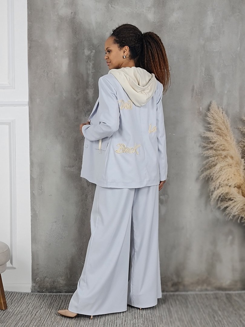 Костюм MIHO'S с капюшоном толстовки голубой, фотография №3