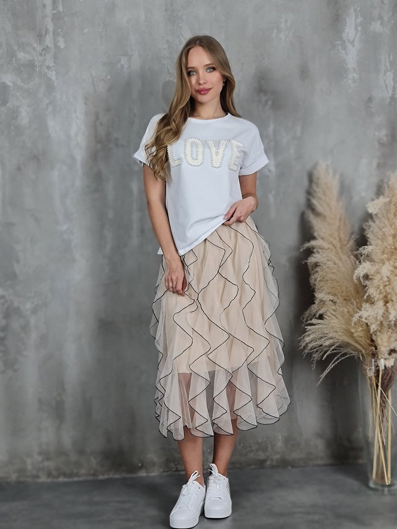 Футболка MIHO'S с надписью LOVE белая, фотография №3