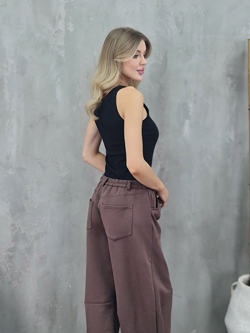 Брюки Souvenir на резинке шоколад, фотография №3