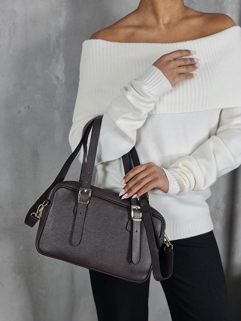 Сумка My Little Italy натуральная кожа в стиле MiuMiu шоколад, фотография №3