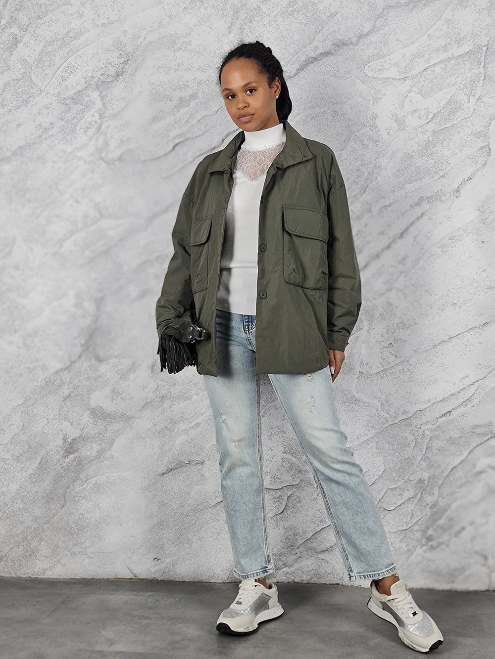 Куртка My Star Collection с карманами на груди хаки, фотография №2
