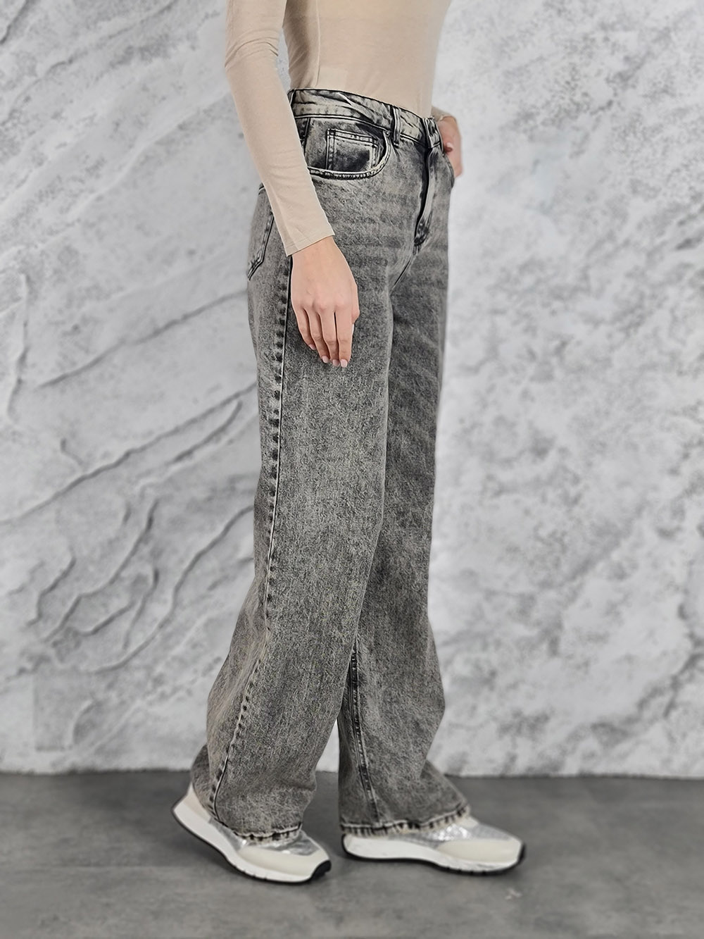 Джинсы Almanegra винтажные со стрелками серые, фотография №3