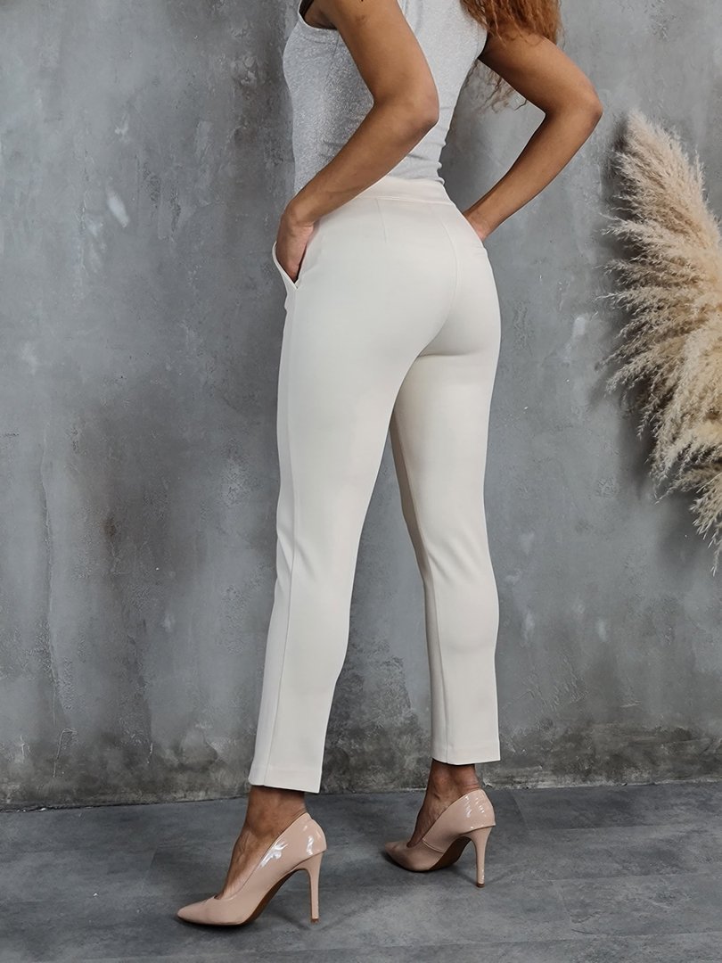 Брюки Imperial с двумя пуговками на поясе кремовые, фотография №3