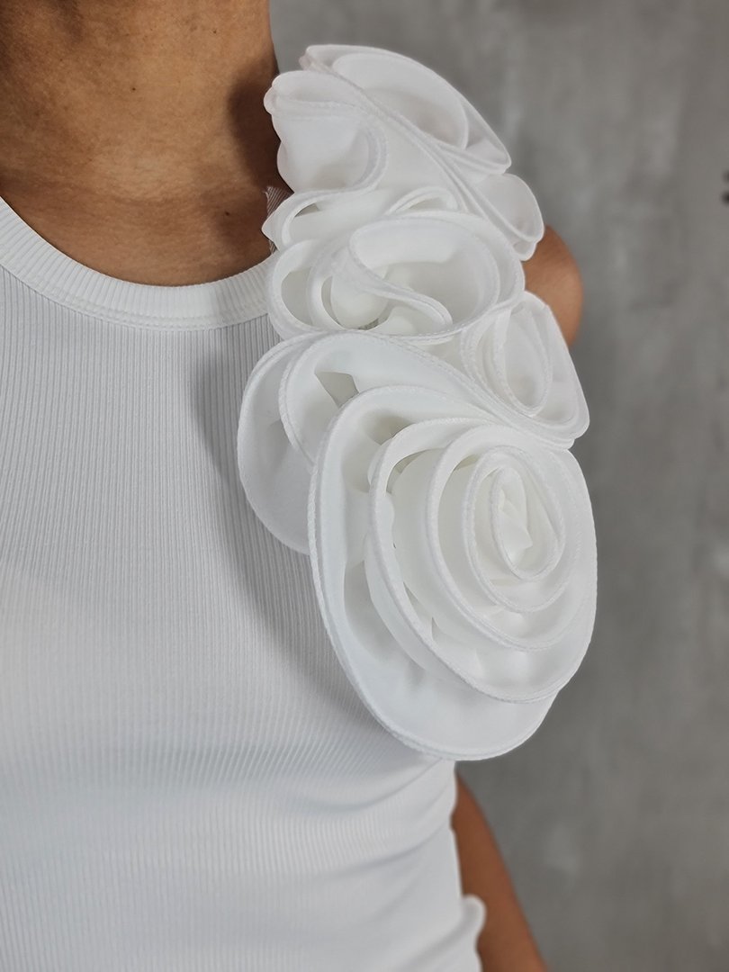 Топ Imperial с цветочками спереди слева белый, фотография №4