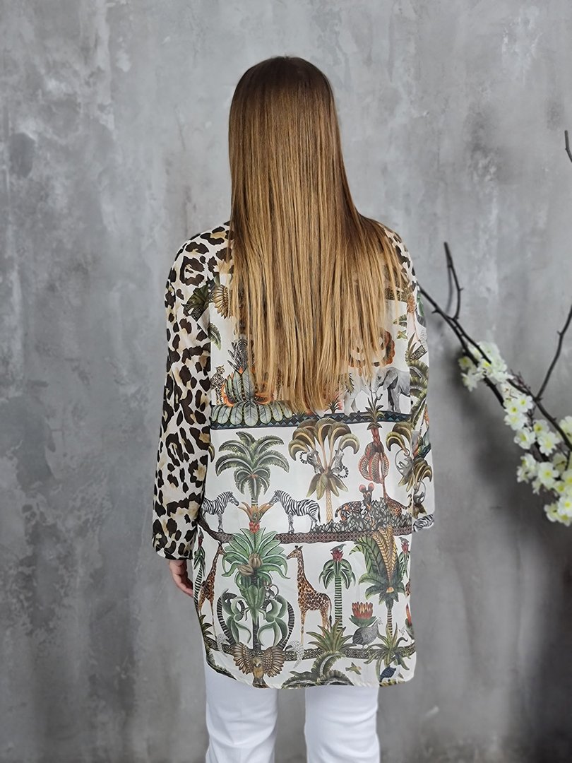 Рубашка MIHO'S с двойным принтом молочная, фотография №4