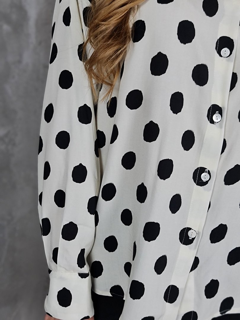 Рубашка Imperial в горошек кремовая, фотография №4