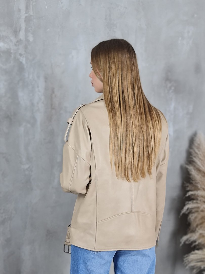 Куртка Imperial oversize с пряжкой песочная, фотография №4