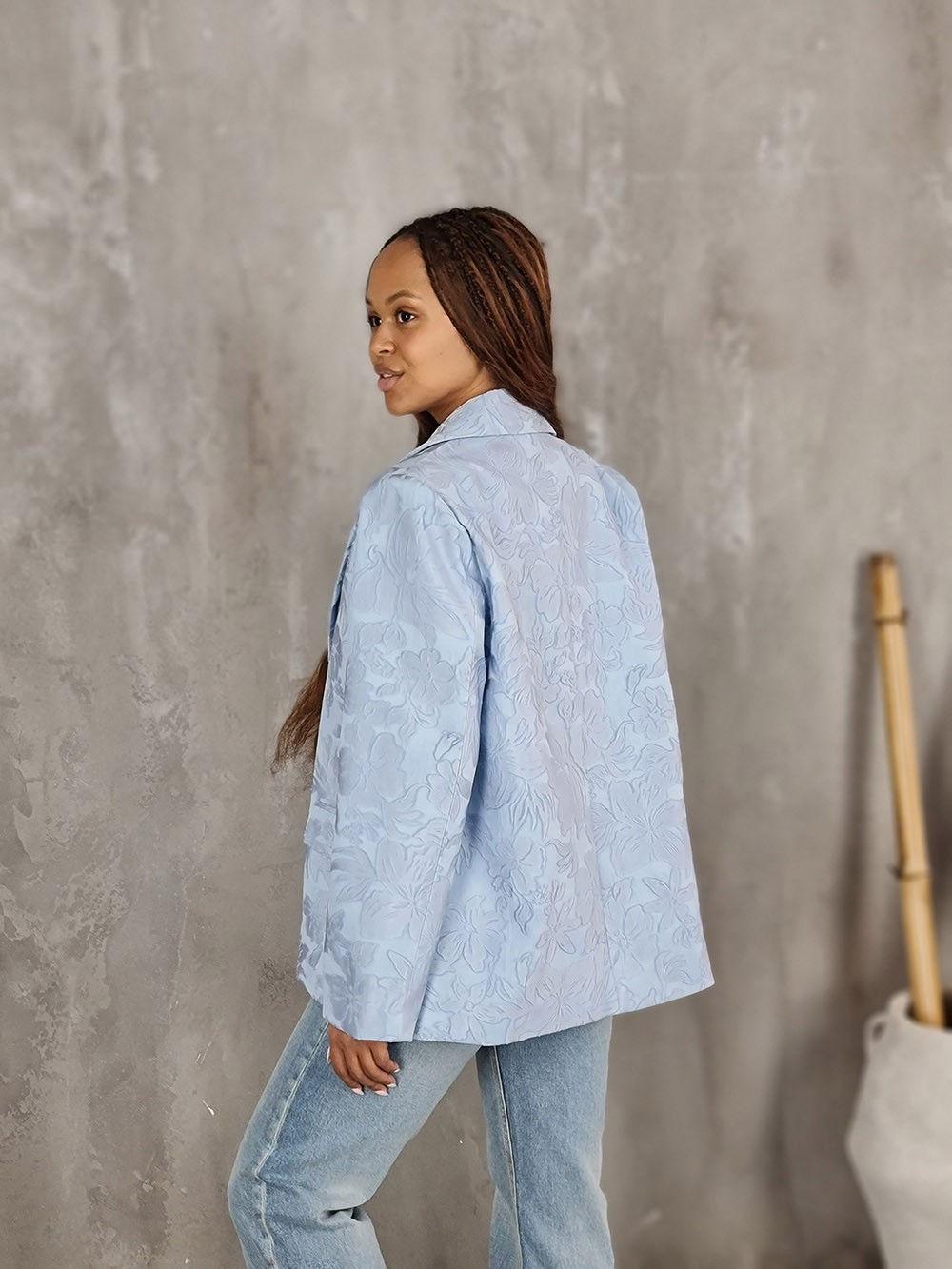 Пиджак Mitica&Co.  узор цветы голубой, фотография №4