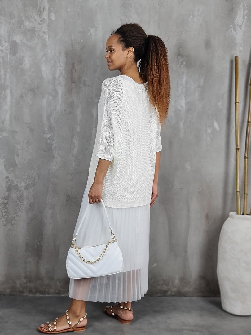 Платье Roberta Biagi джемпер с юбкой плиссе белое, фотография №2