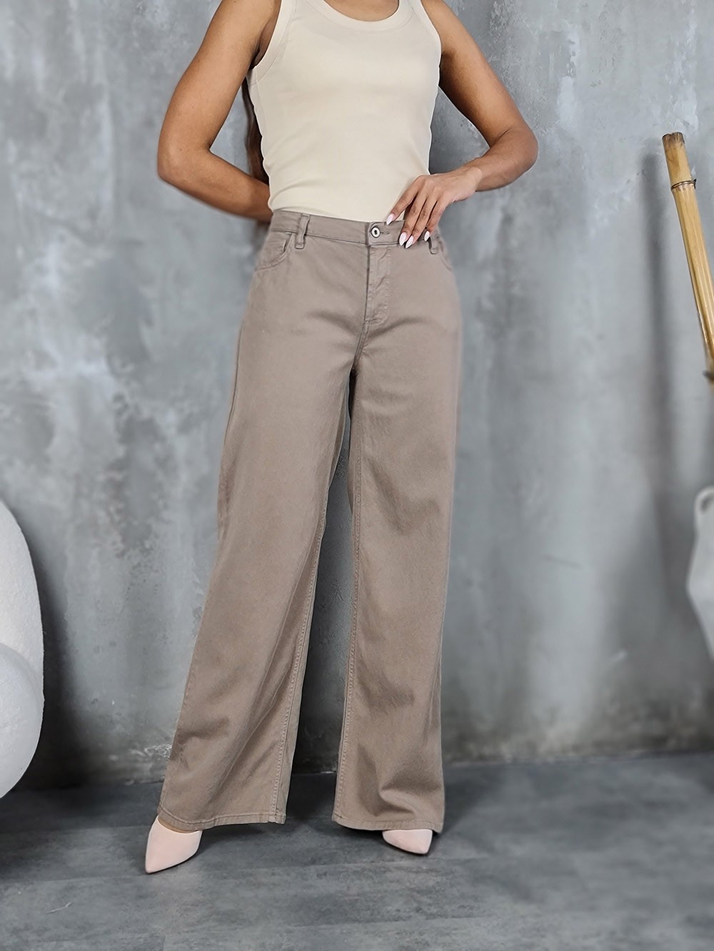 Джинсы Please широкие тауп , фотография №1