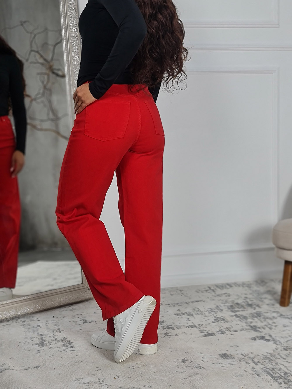 Джинсы Shaken прямые красные , фотография №5