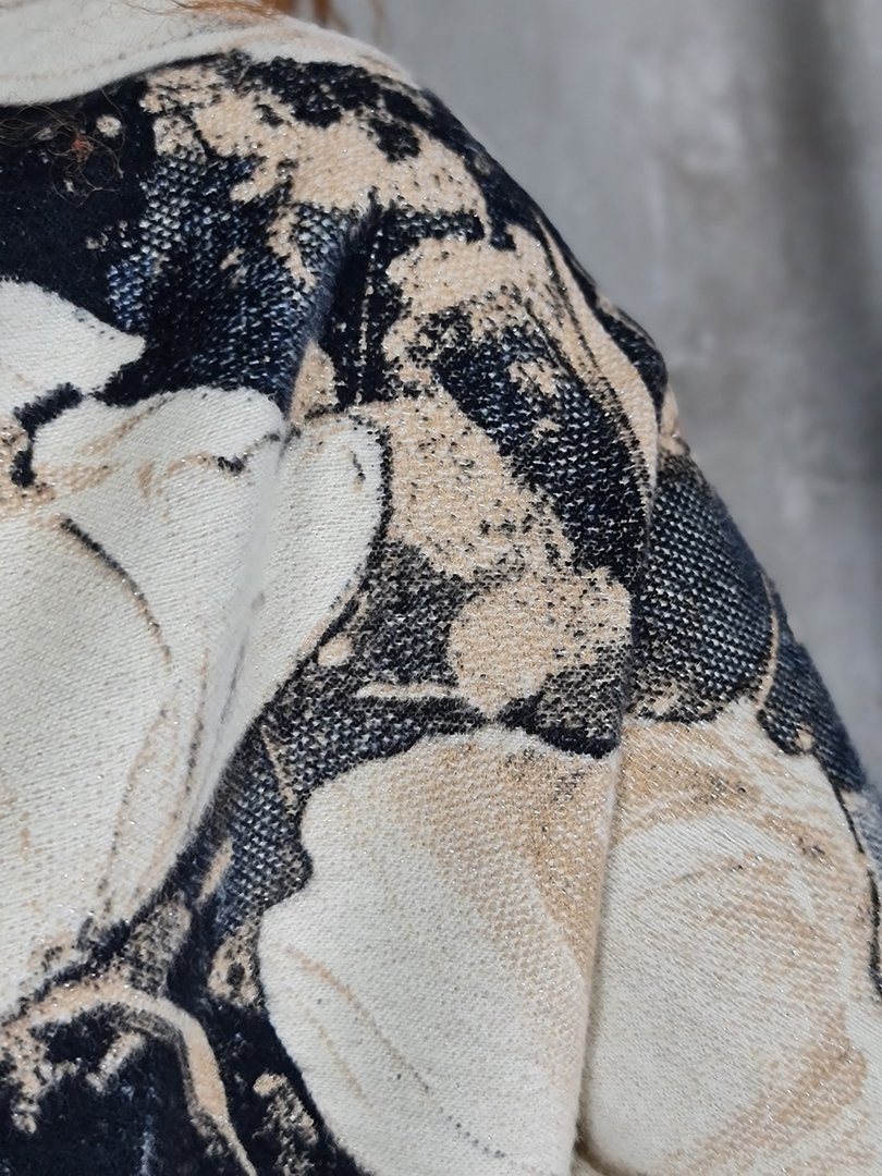 Палантин Katier с белым цветком серый , фотография №3