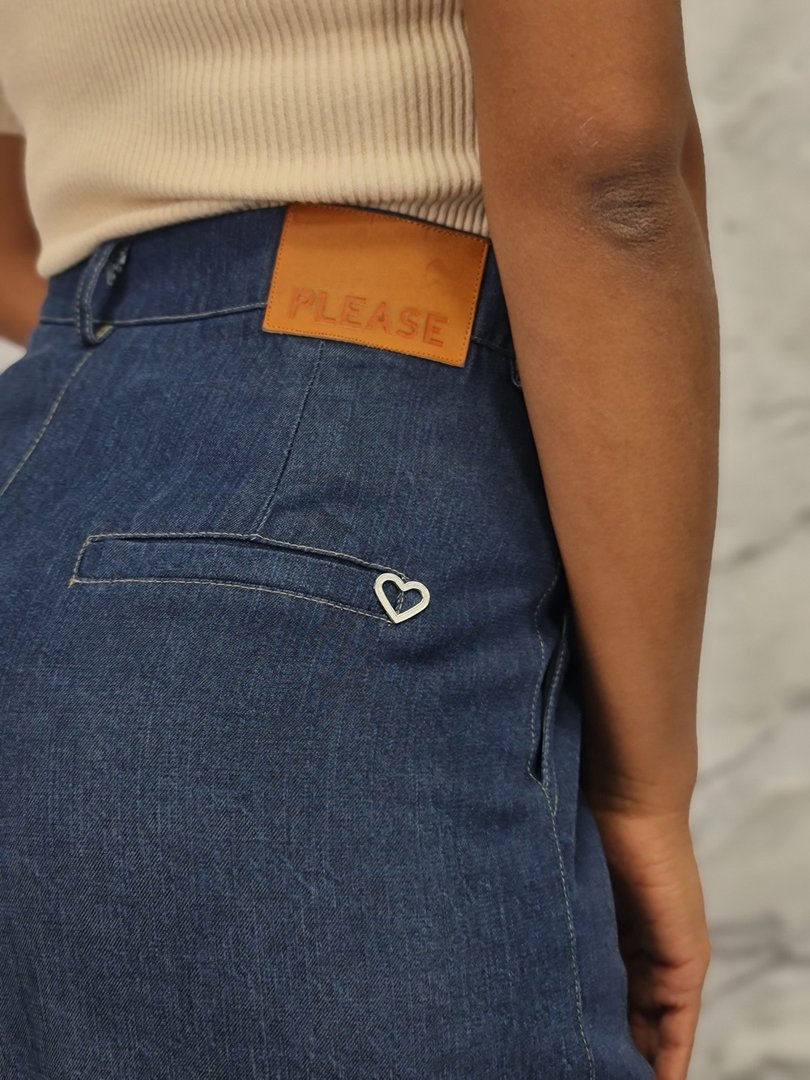 Брюки Please с шлевками для ремня синие, фотография №4