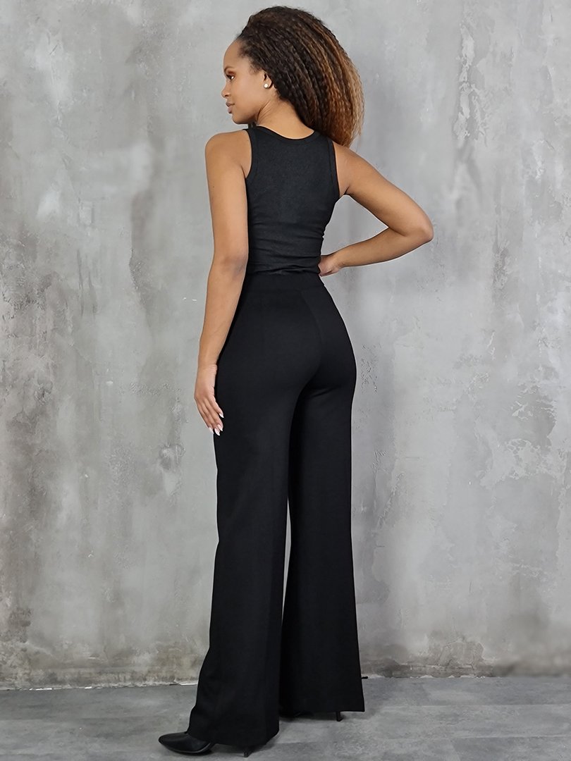 Брюки Imperial палаццо с карманами черные, фотография №3