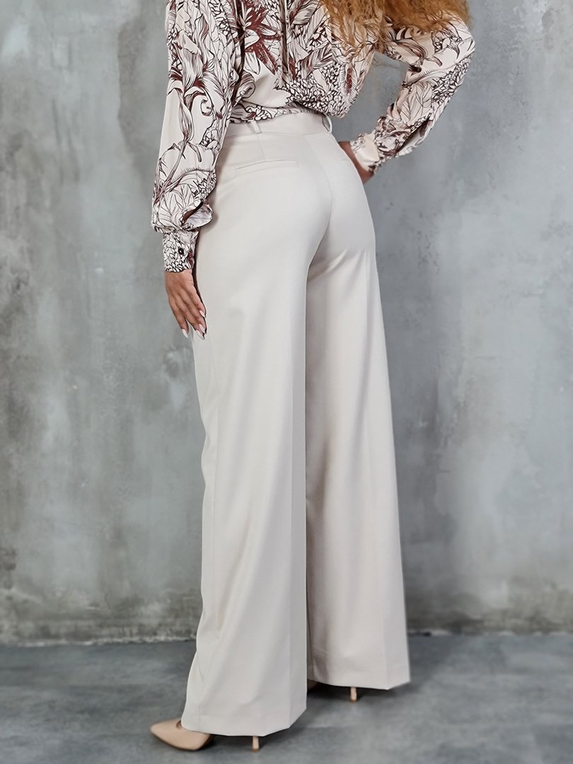 Брюки Imperial палаццо с карманами бежевые, фотография №3