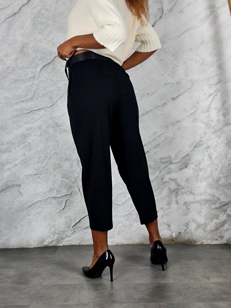 Брюки Imperial с чёрным поясом и карманами чёрные  , фотография №3