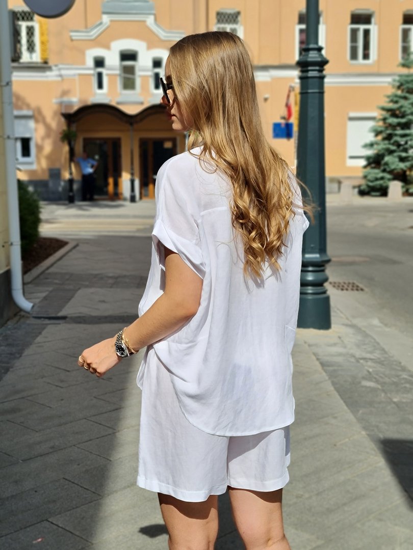 Костюм li.fe style рубашка и шорты белый, фотография №2