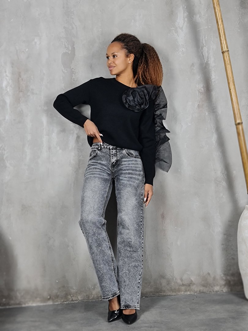 Джинсы Shaken прямые серые , фотография №3