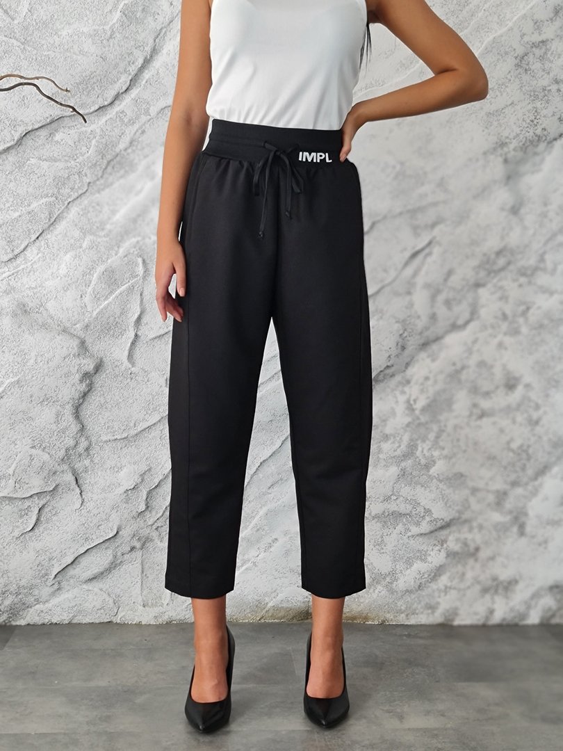 Брюки Imperial на резинке черные, фотография №1
