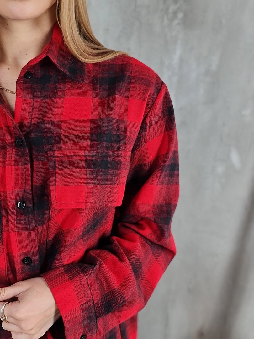 Рубашка King Kong в клетку красно-черная, фотография №5