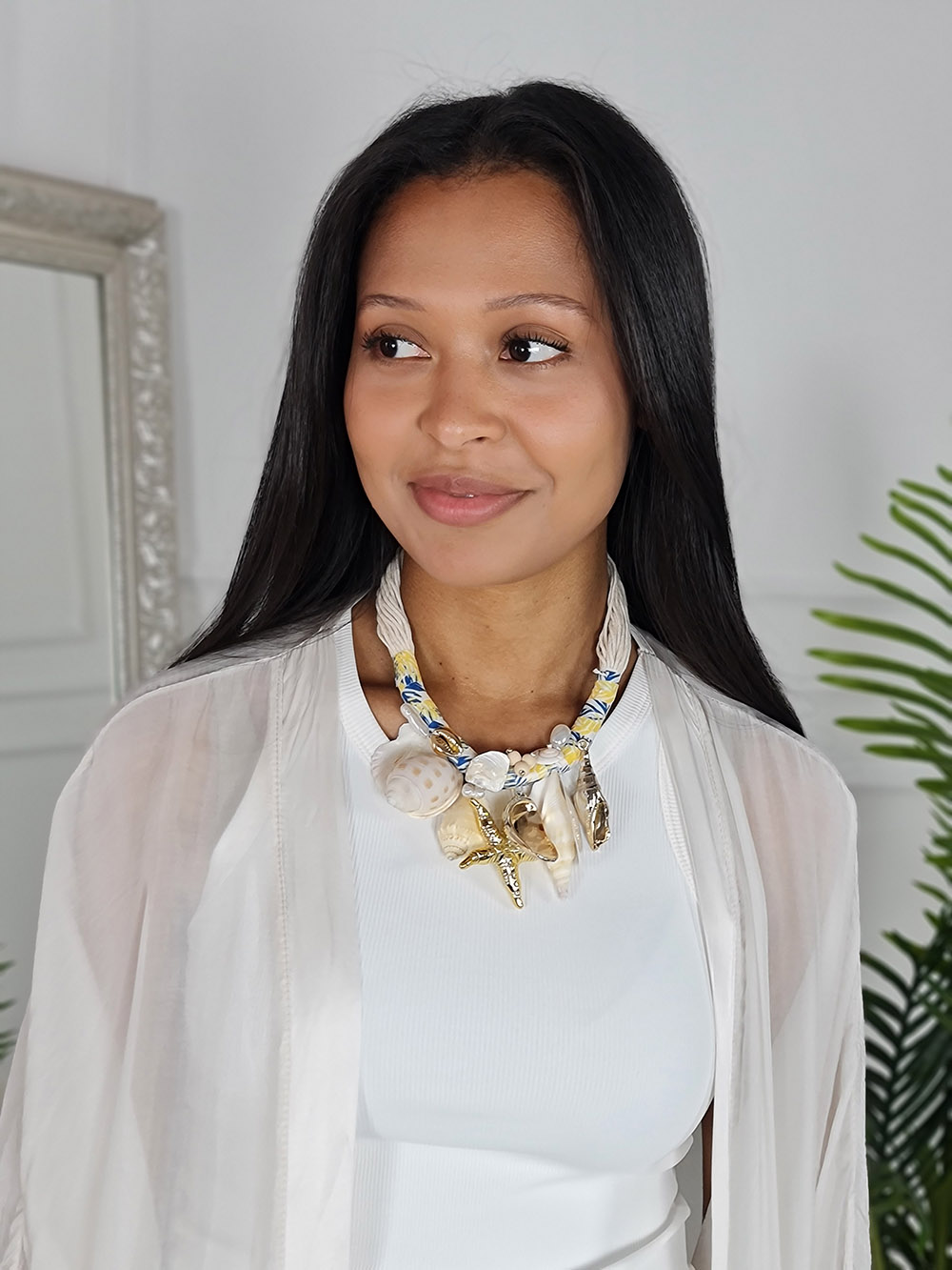 Ожерелье Fashion Jewelry с ракушками кремовое, фотография №2