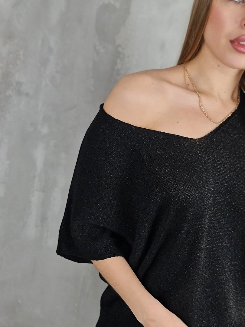 Джемпер li.fe style с рукавом 3/4 черный, фотография №3