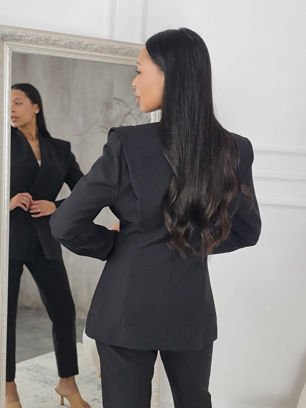 Пиджак Imperial приталенный на одной пуговице черный , фотография №3