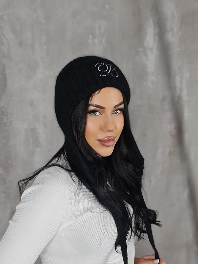 Шапка-ушанка Blanca "В" черная, фотография №3