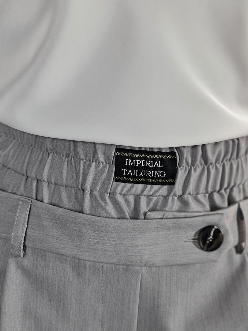 Брюки Imperial палаццо на резинке с поясом серые, фотография №4