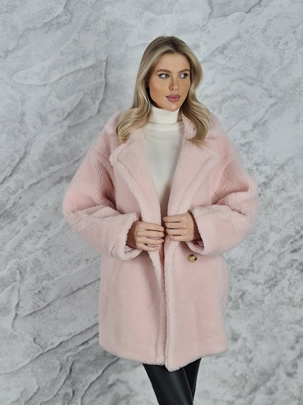 Шуба KOTHE укороченная пудра, фотография №2