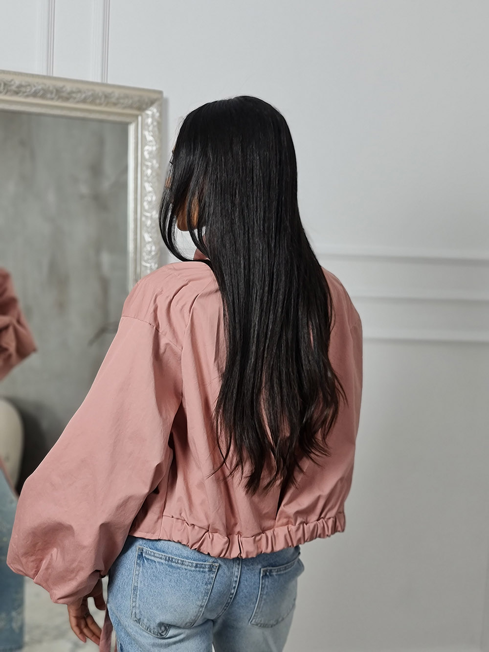 Куртка Mitica&co с жабо пыльно-розовая  , фотография №3