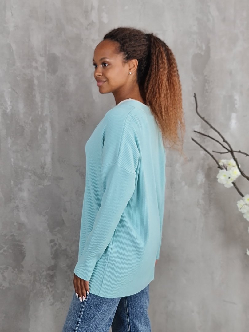 Кардиган Kontatto в рубчик ментол, фотография №3