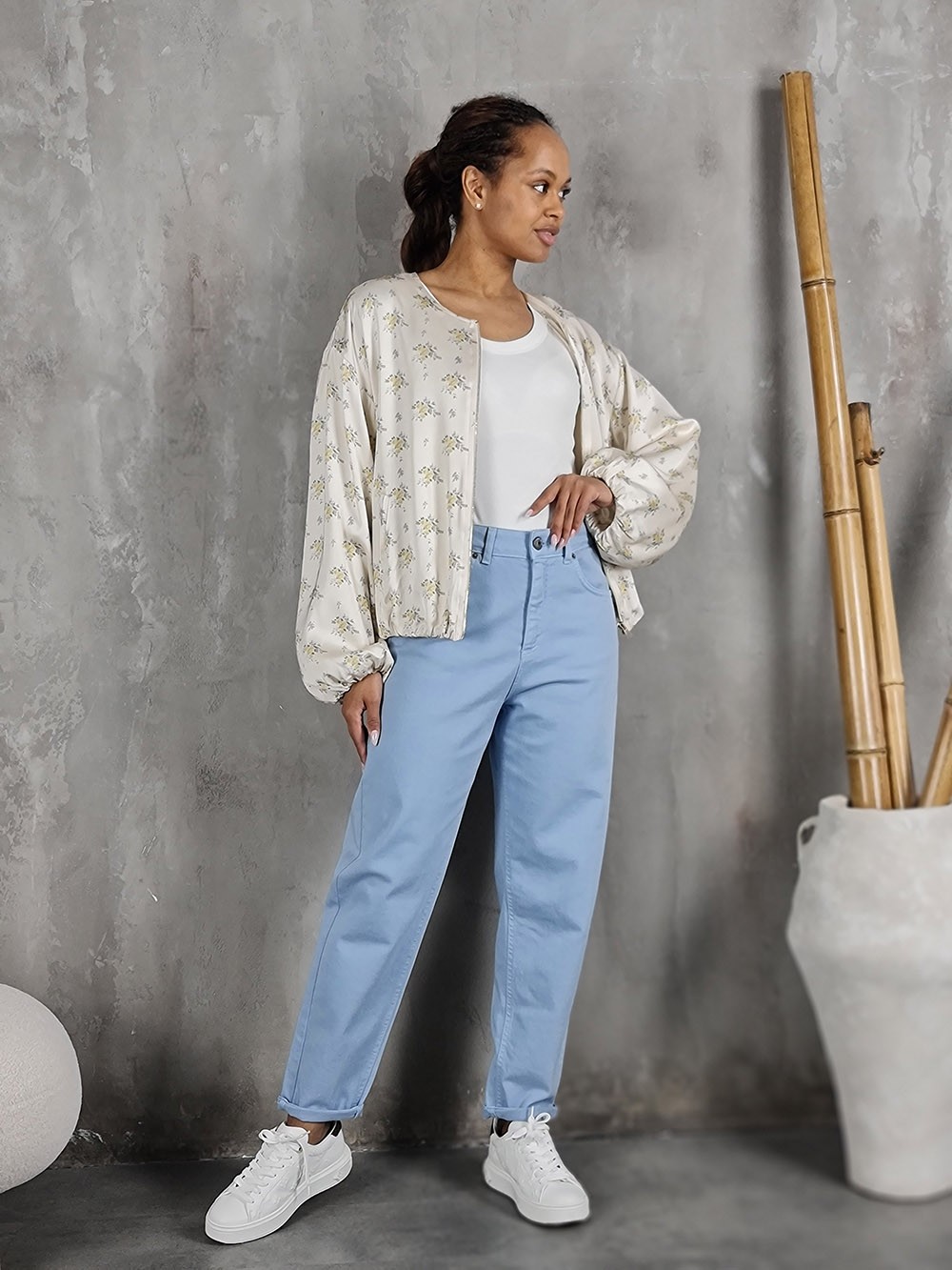 Джинсы Almanegra с подворотами голубые, фотография №1