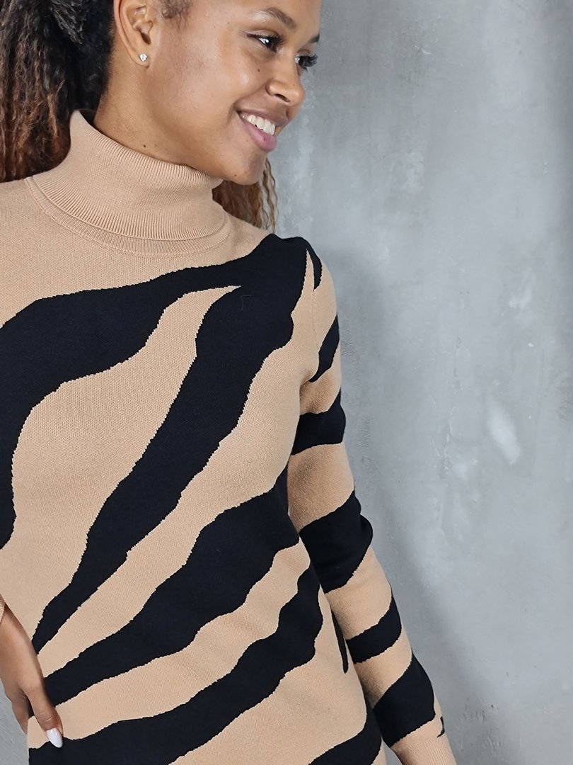 Платье Z Studio длинное зебра беж.-черн., фотография №2