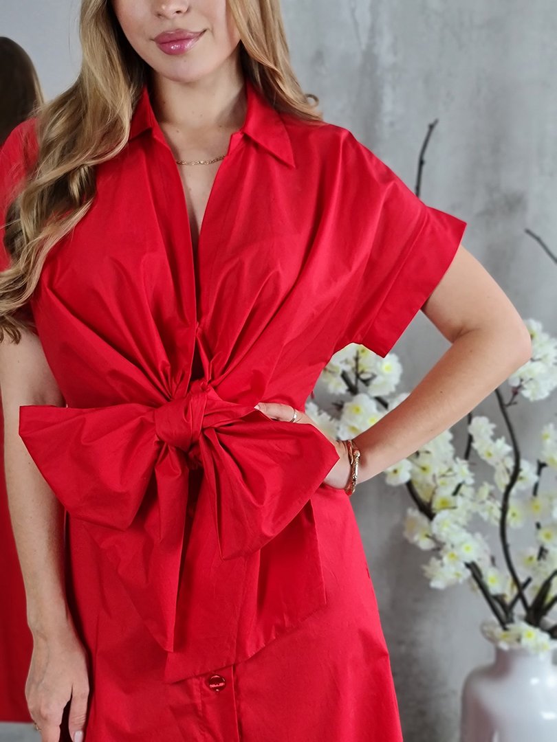 Платье Imperial с поясом красное, фотография №3