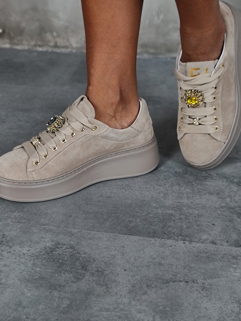 Кеды GIO+ с камнем бежевые, фотография №2