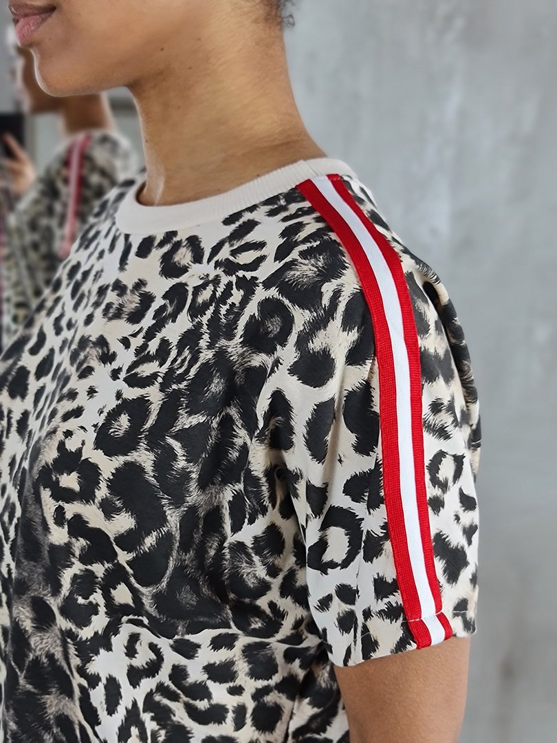 Костюм ONE LOVE футболка и брюки леопард кремовый, фотография №4