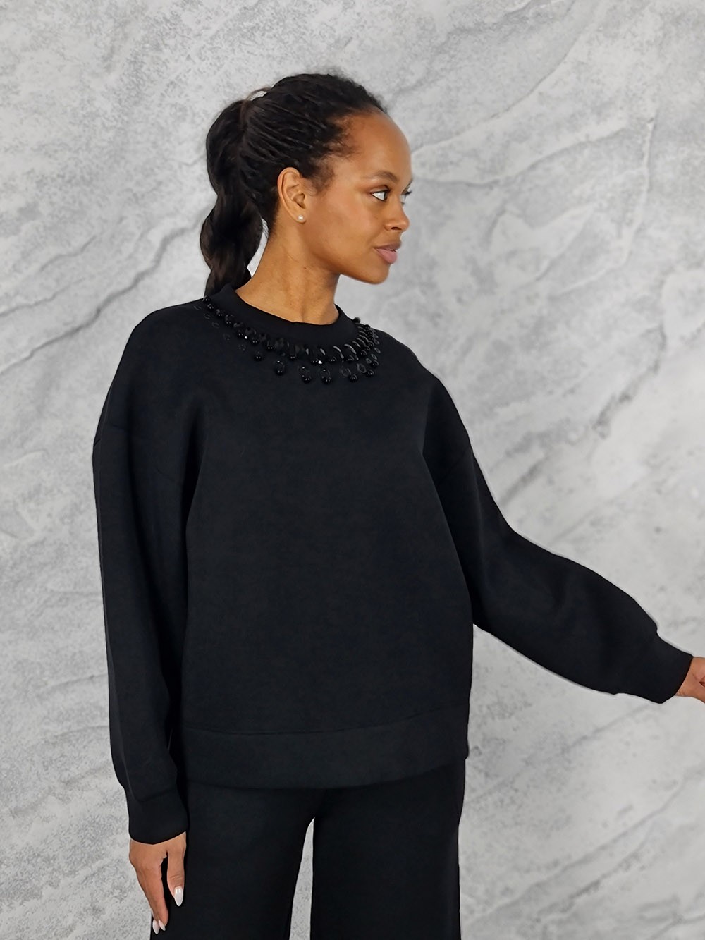 Костюм Rosa Shock с декором на вороте черный, фотография №4