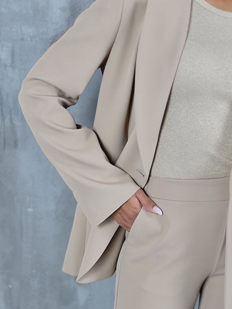 Пиджак Imperial с карманами на двух пуговицах песочный, фотография №5